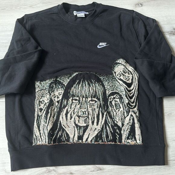 NIKE VA-SS22-438 JUNJI ITO RETRO REWORK CREWNECK Black size XL NWOT - Picture 5 of 5